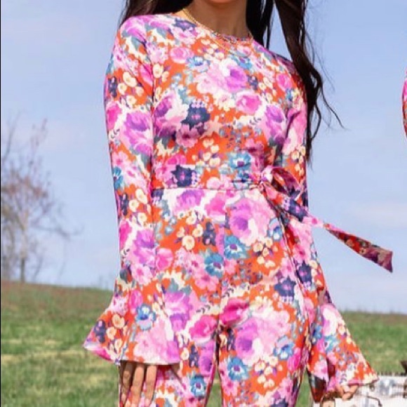 Kittenish Pants - Kittenish Floral Jumpsuit